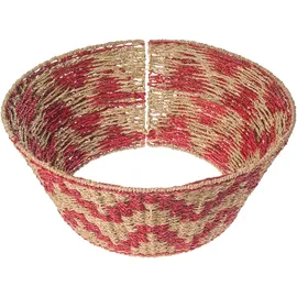 Beliani Weihnachtsbaumkragen GLACE Seegras Rot 60 cm