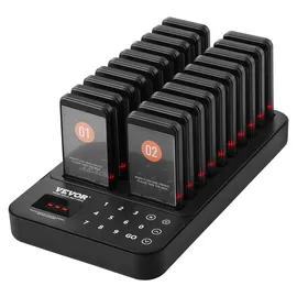 Vevor Restaurant-Pager-System, kabelloses Warteschlangensignal mit 400 m Reichweite, Piepser zur Rufannahme von Gästen mit Vibration und Blinken, 20 Pager für Imbisswagen, Kirche, Kindergarten