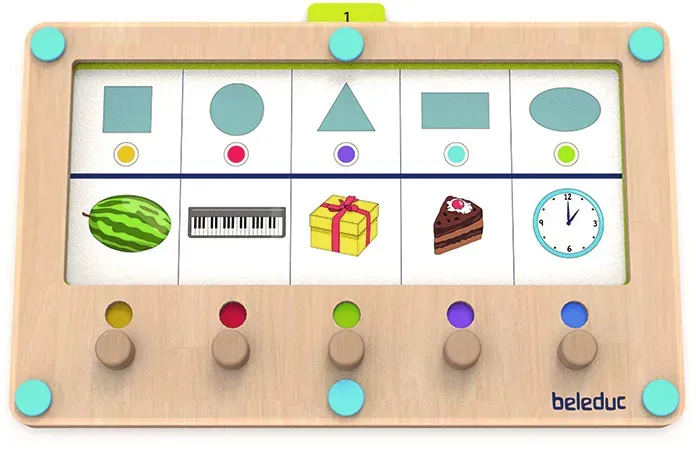 Beleduc Logiturn Zuordnungsspiel Lernspielzeug 26-teilig, bunt, MDF, 30x19cm - 25 Aufgabenkarten, Montessori-inspiriert
