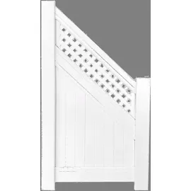 T&J ELDORADO-Line Kunststoffzaun, Schrägelement 90 x 180 cm, PVC weiß, kartonverpackt