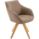 Koinor Armlehnstuhl, Eiche, Beige, Holz, Leder, Echtleder, Büffelleder, Wildeiche, massiv, konisch, eckig, 60x84x67 cm, Goldenes M, Dgm, Lederauswahl, Stoffauswahl, Typenauswahl, Gestellauswahl, automatische Rückholfunktion, Sitzfläche 320° drehbar, Esszimmer, Stühle, Esszimmerstühle, Armlehnenstühle