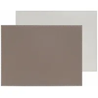 Freeform Duo Platzset, rechteckig, taupe/weiß