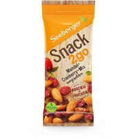Seeberger Snack2go Mandel-Cranberry-Mix 12er Pack: Mix aus gerösteten Mandeln & getrockneten Cranberries - als Snack zum Mitnehmen - ohne Salzzusatz, vegan (12 x 50 g)