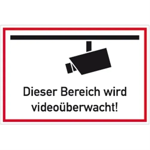 Schild Dieser Bereich wird videoüberwacht!, Kunststoff, 300x200 mm
