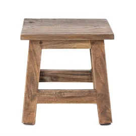 DESIGN DELIGHTS Fusshocker, Natur, Holz, 26x27x26 cm, Wohnzimmer, Hocker, Sitzhocker,