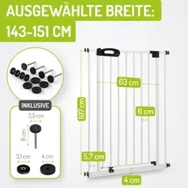 Bomi Türschutzgitter Merle 73-161 cm Weiß