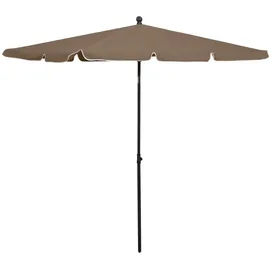 vidaXL Sonnenschirm mit Mast 210 x 140 cm Taupe
