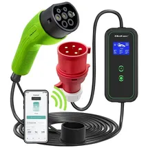 Qoltec 52477 EV-Ladestation Typ 2 - 2IN1 - 7 Kw - 5-poliger CEE - 5 m