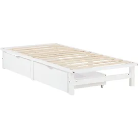 Homestyle4u Holzbett Weiß Holz Kiefer 90x200 cm Schlafzimmer,