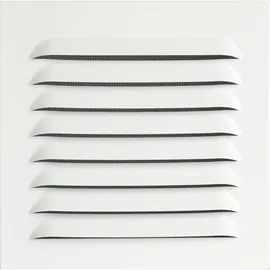 Upmann Wetterschutzgitter eckig mit Einbaurahmen/Klemmfeder 200x200 mm weiß