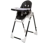 4BABY Decco Hochstuhl, Kinderhochstuhl, Mitwachsender, Rückenlehne Verstellbar und Klappbar (Schwarz)