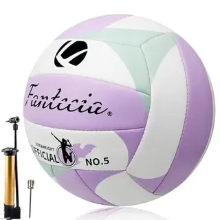 fantecia Volleyball Größe 5 Weiches Leder Beachvolleyball Pumpe, für Outdoor