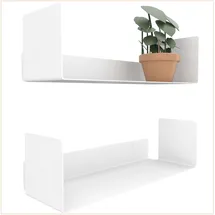 UNITURE Wandregal 2er Set 40 x 12 x 10 cm Schwarz