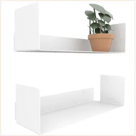 UNITURE Wandregal 2er Set 40 x 12 x 10 cm Schwarz