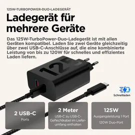 Motorola TurboPower 125W Duo Charger Universal Schwarz