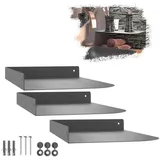 SO-TECH® Wandregal Eckregal HOVER 20/30 x 15/20 x 3 cm inkl. Befestigungsset, 3-tlg., Wandmontage, für Bad Küche oder Wohnzimmer, Anthrazit grau 30 cm x 3 cm x 20 cm