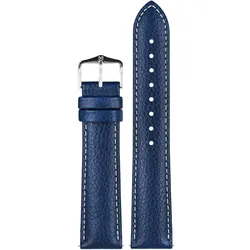 Hirsch 01502081-2-20 Lederarmband für Uhren Kansas L 20 mm Blau