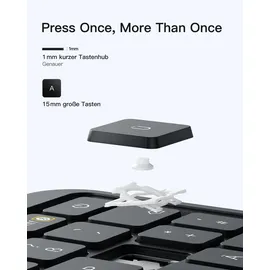 Inateck Keyboard iPad 11" QWERTZ für Chuwi HiPad 11 Schwarz/Grau