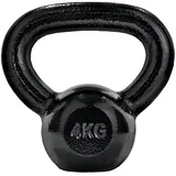 ScSPORTS® Kettlebell - 4/8/12/16/20/24/28 kg, Gusseisen, Hammerschlag, Wasserabweisend, Schwarz - Kugelhantel, Kugelgewicht, Schwunghantel, Rundgewicht für Gym, Krafttraining (4 kg)