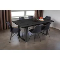 Sam Esstisch Baumkante Holz-Optik Grau 180 x 90 U-Gestell