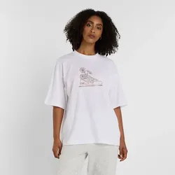 NEW BALANCE Damen Shirt New Balance Oversized, WHITE (WT43556WT), M