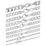 HOPLO Panzerkette Silberkette Panzerkette Länge 50cm - Breite 1,4mm - 925 Silber, Made in Germany silberfarben 50 cm Unisex