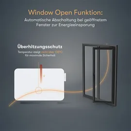 bringer-germany Metall Infrarotheizung 450W mit Smart Thermostat - Weiß