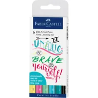 Faber-Castell Pitt Artist Pens 267116 Handlettering-Set farbsortiert, 6 St.