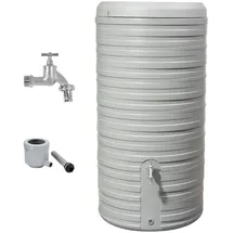 GARANTIA Nordic 2in1 Regenspeicher 300 l steingrau inkl. Auslaufhahn + Fallrohranschlüss