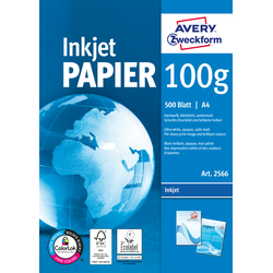 AVERY Zweckform Druckerpapier 2566 – 100 g/m2, A4, Inkjet-Drucker, 500 Blatt/Packung