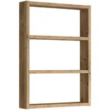 [en.casa] Küchenregal Lappajärvi mit 3 Ablageflächen 60 x 43 x 9 cm Eiche rustikal