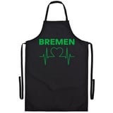 multifanshop multifanshop® Grillschürze - Bremen - Herzschlag - Druck grün