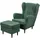 Möbel Boss Ohrensessel OSKAR Cord 78 x 102 x 98 cm Dunkelgrün