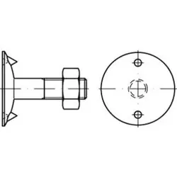 DIN 15237 Tellerschraube M10x30 Stahl 3.6 blank m. Tellerscheibe u. Mutter
