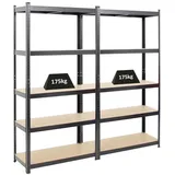 Proregal Lagerregal Metall 180x90x40 cm schwarz 5 Fachböden