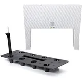 Pflanzkübel rechteckig Blumentopf mit Füßen Pflanzkasten 80 cm 72 L weiss Rattan