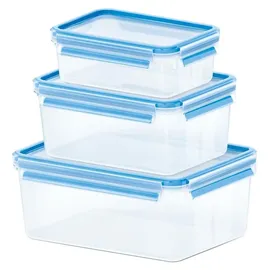 Emsa Clip & Close rechteckig blau 1,0 l / 2,3 l / 3,7 l 3-teilig