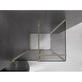 Mexen Velar Duschabtrennung 90x85cm, Graphit, Gold, Schiebetür