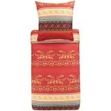 BASSETTI Bettwäsche Garnitur Orosei R1 Mako-Satin Rot 2-Teilig 200x200+80x80cm