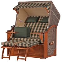Bene living Strandkorb Komplettset Schaalsee Mahagoni PE grau Modell