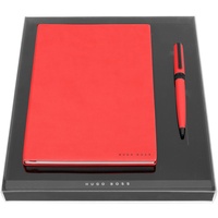 Hugo Boss Schreib-Set Red HPBH974P (Kugelschreiber & Notizblock A5) | Geschenkbox