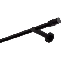 MDEKOR Gardinenstange schwarz 420 cm 1-läufig 19 mm aus Metall Wandbefestigung Zylinder