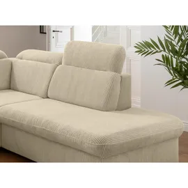 luma-home Ecksofa, Greige, Textil, 4-Sitzer, Füllung: Komfortschaum, L-Form, Eckteil, einzeln stellbar, Ottomane rechts,L-Form, 283x228 cm, Wohnzimmer, Sofas & Couches, Wohnlandschaften, Ecksofas