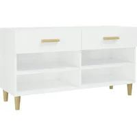 VidaXL Schuhschrank Hochglanz-Weiß 102x35x55 cm Holzwerkstoff