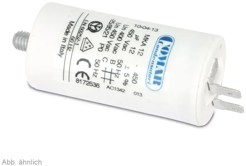 COMAR Motorkondensator FS (Flachstecker), 30μF, 450V, Flachstecker