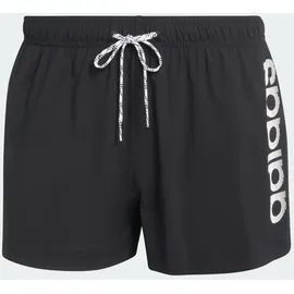 adidas LOGO ELASTISCHE STRICK-BADEHOSE 7,6 CM - Black / White - L