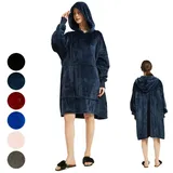 Wohndecke Ärmeldecke Tragbare Decke,Wohndecke,Fleecedecke,Kuscheldecke, BTTO, SchalDecke mit Ärmeln,Wohndecke,Einfarbig,Weich blau