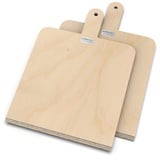 AUPROTEC Pizzaschaufel Holz Pizzaschieber Pizzabrett Birke geschliffen Modell Danny: 2er Set, Größe L 32 x 32 cm