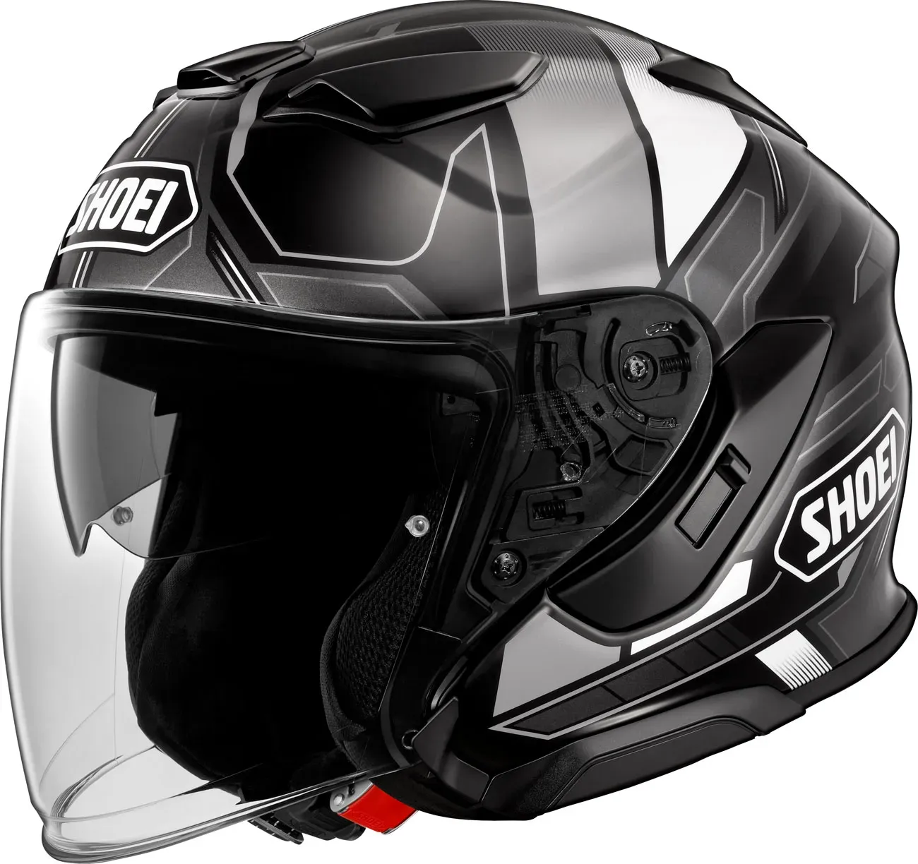 Shoei J-Cruise 3 Whizzy, casque ouvert - Noir/Blanc/Gris - XL