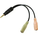 Logilink Klinkenadapter 1x 3,5mm Klinken-Stecker / 2x 3,5mm Klinken-Buchse 15cm (CA0021)